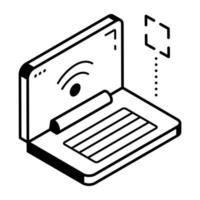 An internet connection line icon download vector