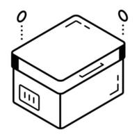 Trendy line icon of freezer vector