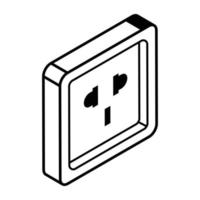 Modern socket line icon vector