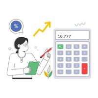 Modern flat illustration design of calculating vector