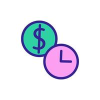 coin time icon vector outline illustration