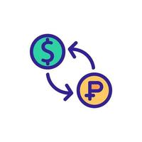 currency exchange icon vector outline illustration