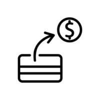 ilustración de contorno de vector de icono de transferencia de dinero