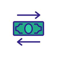 ilustración de contorno de vector de icono de transferencia de cambio de dinero