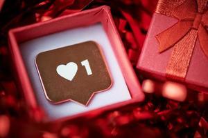 Like symbol in red gift box photo