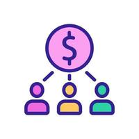 Referrals, dollar vector icon. Isolated Contour Symbol Illustration