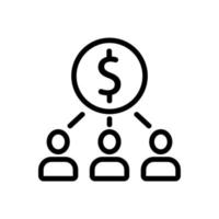 Referrals, dollar vector icon. Isolated Contour Symbol Illustration