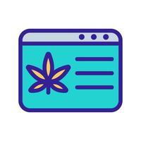 Cannabis is an online vector icon. Isolated contour symbol illustration