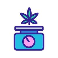 Scales and cannabis icon vector. Isolated contour symbol illustration vector