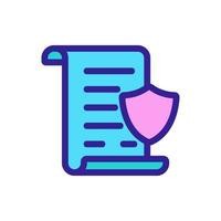 Protect the document icon vector. Isolated contour symbol illustration vector