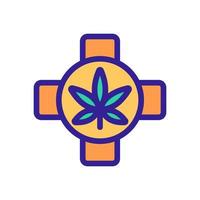 propiedades medicinales del vector icono de cannabis. ilustración de símbolo de contorno aislado