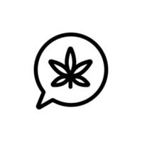 Messages cannabis icon vector. Isolated contour symbol illustration vector