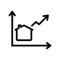 el gráfico de crecimiento inmobiliario es un vector de iconos. ilustración de símbolo de contorno aislado