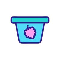 Raspberry yogurt icon vector. Isolated contour symbol illustration vector