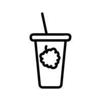 Raspberry cocktail icon vector. Isolated contour symbol illustration vector