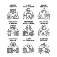 Client Services Set Icons Vector Illustrations