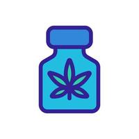 cannabis en el vector icono de embalaje. ilustración de símbolo de contorno aislado