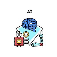 ilustración de color de concepto de vector de tecnología ai