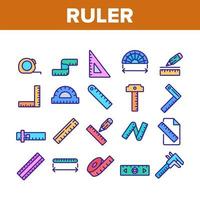 Ruler Measuring Tool Collection Icons Set Vector