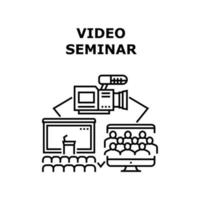 Video Seminar Vector Concept Black Illustration