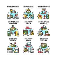 Delivery Service Set Icons Vector Illustrations