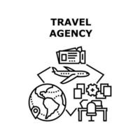 Travel Agency Vector Concept Black Illustration