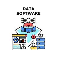 ilustración de color de concepto de vector de software de datos