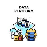 ilustración de color de concepto de vector de plataforma de datos