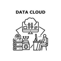 Ilustración del concepto de vector de conexión de nube de datos