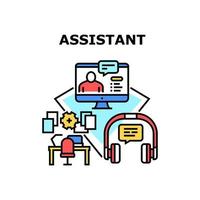 Assistant Work Vector Concept Color Illustration