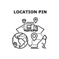 ubicación pin vector concepto negro ilustración