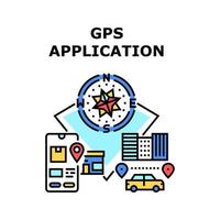 ilustración de color de concepto de vector de aplicación gps