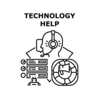 Help Technology Vector Concept Color Illustration