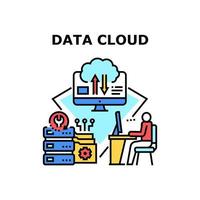 Ilustración del concepto de vector de conexión de nube de datos