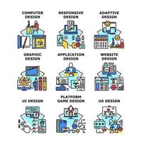 Graphic Design Set Icons Vector Illustrations