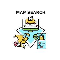 Map Search App Vector Concept Color Illustration