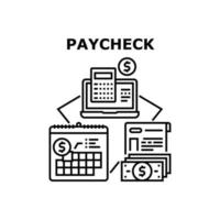 Paycheck For Pay Vector Concept Black Illustration