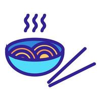 Noodles icon vector. Isolated contour symbol illustration vector