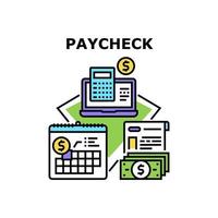 Paycheck For Pay Vector Concept Color Illustration