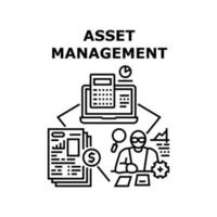 ilustración de concepto de vector de gestión de activos negro