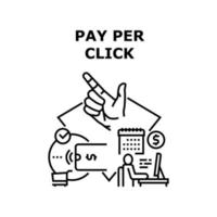 ilustración de concepto de vector de pago por clic negro