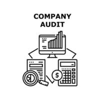 Company Audit Vector Concept Black Illustration