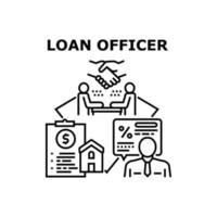 Loan Officer Vector Concept Black Illustration