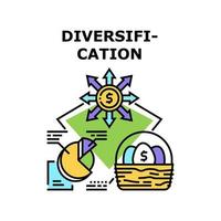 ilustración de color de concepto de vector de diversificación