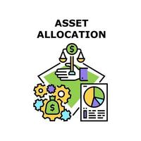 ilustración de color de concepto de vector de asignación de activos