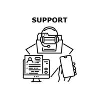 soporte cliente vector concepto negro ilustración
