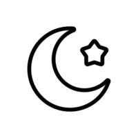 la luna es un vector de icono de estrella. ilustración de símbolo de contorno aislado