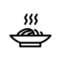 Noodles icon vector. Isolated contour symbol illustration vector