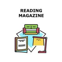 Reading Magazine Vector Concept Color Illustration
