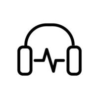 Headphones music icon vector. Isolated contour symbol illustration vector